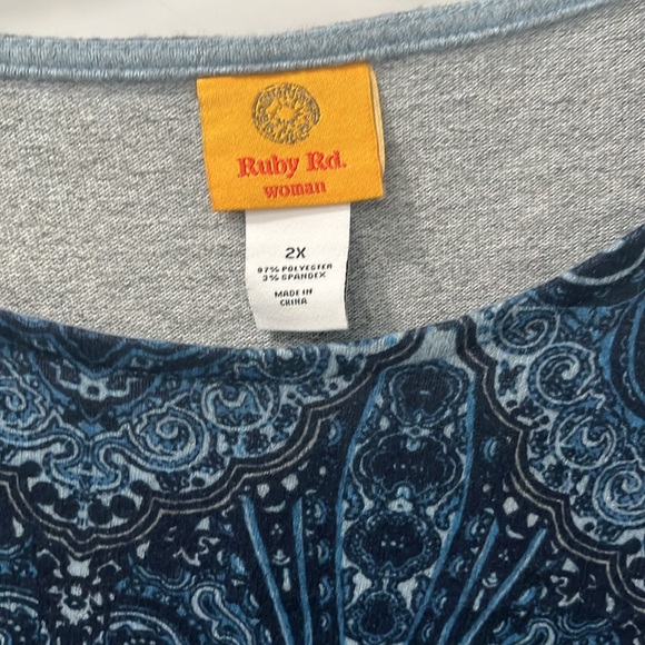 Ruby Rd Woman Cozy Vibes Long sleeve top, 2X, NWT - Picture 2 of 4